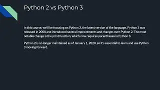 Python 2 vs Python 3