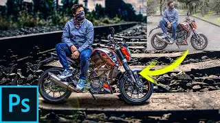 🏍 Cómo hacer un MOTERITO en Photoshop🏍 (Edición cámara rápida)  Moto miniature