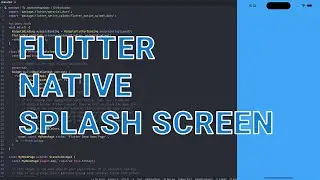 Flutter Native Splash Screen Tutorial #flutter #fluttertutorial