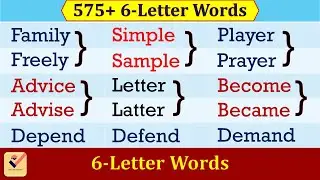 6-Letter words : 575+ Six-Letter words list A-Z | Vocabulary | Grammar | Spoken English | Mohan Saha