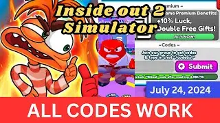 *All CODES WORK* Inside out 2 Simulator ROBLOX, July 24, 2024