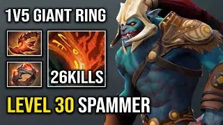 Ultimate Level 30 Huskar Spammer Crazy 1v5 Giant Ring Late Game OP Pure Burning DPS Dota 2