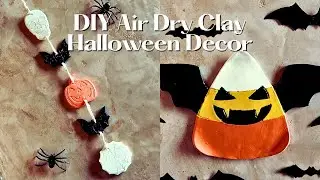 Halloween Air Dry Clay Projects 2023 | DIY Spooky Wall Hanging & Candy Corn Trinket Dish