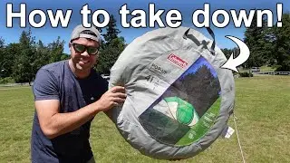 How To Take Down Coleman Pop Up Tent | Close Coleman Pop Up Tent