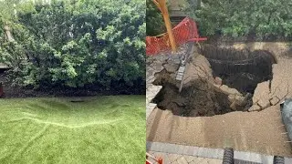 Regina family wondering when they can use backyard again after large sinkhole emerges