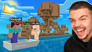 BRAT NOOBKA i DIRCIK zabrali NOOBKA na WYSPĘ DIRTA w Minecraft! *popłakał się*