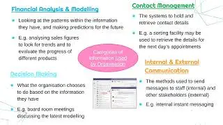 Categories of Information Used by Organisations