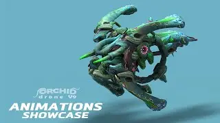 Orchid Drone V9  - Textured PBR - Animations compilation