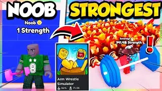 💪999b STRONGEST ARM💪 in ARM WRESTLE SIMULATOR!! (Roblox)