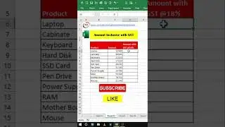 GST calculation in excel | How to calculate 18% GST in excel 