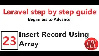 (23) Insert Record in Array Format | Pass Array to Laravel Model | Create record using array