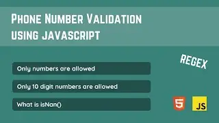 Phone number validation using Regular Expression | Javascript | Regex