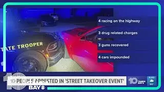 10 people arrested in street takeover event in Tampa