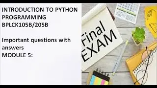 Module 5: Important questions with answers | BPLCK105B/205B | classes and objects