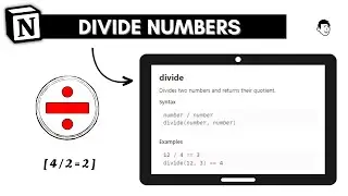 How to divide numbers in @Notion   | Use of divide operator in Notion