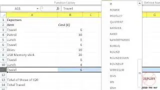 Excel 2003:  SUMIF Function