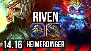 RIVEN vs HEIMERDINGER (TOP) | 10/1/3, 65% winrate | EUW Master | 14.16