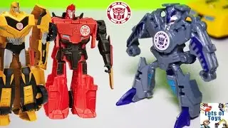 Decepticons Vs Transformers Robots in Disguise Sideswipe, Bumblebee, Optimus Prime and More