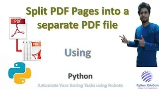 Split PDF pages || PDF pages merger || Python || Easy way to split and Merge PDF