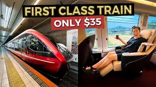 Riding the $35 FIRST CLASS Train from Osaka to Nagoya | Luxury Train Japan