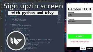 Sign up/in Screen With kivy || python mobile apps