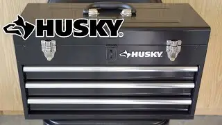 Husky 20” 3-Drawer Small Portable Metal Tool Box - Beautiful Toolbox! [4K, Unboxing, No Talking]