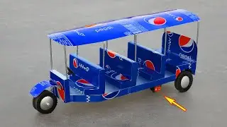 Faça um riquixá Tuk Tuk com latas de Pepsi - Riquixá automotivo - Carros em casa