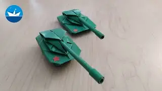 Танк Т-90 из бумаги/Tank T-90 made of paper/Оригами танк