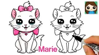 How to Draw a Cat 🎀Marie from Aristocats