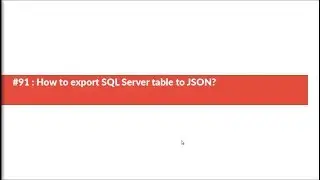 How to export SQL Server table to JSON file?