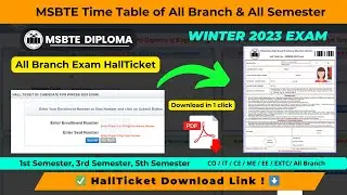 MSBTE Winter 2023 HallTicket Download Now Easily | MSBTE New Updates | MSBTE Exam #msbte #msbteexam