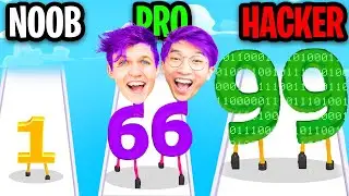 NOOB vs PRO vs HACKER In DIGIT RUN 3D!? (ALL LEVELS!)