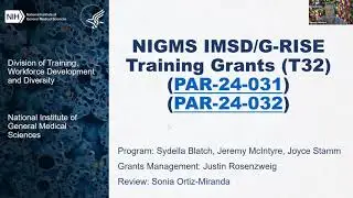 G-RISE and IMSD Funding Opportunities Webinar