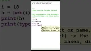 Integers to hexadecimal conversion #shorts  #pythoninttihexconverison #pythonhex #pythonint #python