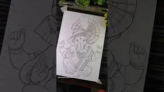 Lord Ganesha drawing Outline ❤️‍🩹✍️ ,Ganesh chaturthi #shorts #ganapati #lordganesha #drawing