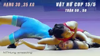 Vật nữ , Women wrestling- Trận 58 , 59 cúp 15/5 lần 2. (Hà Nam)