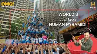 A 9-tiered 40+ feet high human pyramid? Only the devotion of these Govindas could make it possible!