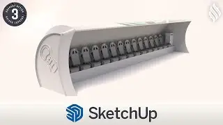 3D Modeling Stadium Bench [Part 3] [SketchUp Tutorial]