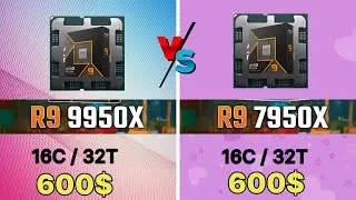 R9 9950X VS I9 14900K VS  R7 9700X VS R9 7950X GAMING+  TEST 9000 Series benchmark 9950x ZEN5