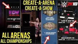 WWE 2K18 - All ARENAS & CHAMPIONSHIPS! Custom Arena & Create-A-Show Overview (Stage Designs & More!)