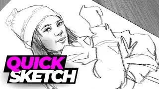 QUICK SKETCH LINE DRAWING | Sketching a girl quickly