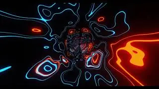 VJ LOOP NEON Hypnotic Blue Orange Tunnel Abstract Background Video Lines Pattern 4k Screensaver