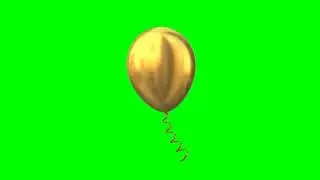 Green Screen Animated Golden Balloon | Free Download