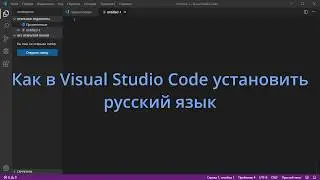 Как в Visual Studio Code установить русский язык