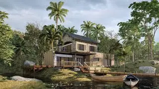 Sketchup Realistic Architecture Rendering with Enscape - Lake House