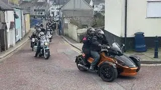 The Anglesey Egg bikers leave Cemaes
