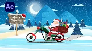 Creating Santa Claus Motorcycle Animation in After Effects Tutorial