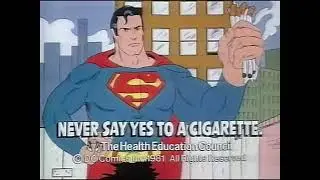 SUPERMAN vs Rare Smoking Supervillain Nick O'Teen! Vintage anti Cigarette PSA Commercials! Retro TV