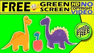 Dinosaur cartoon green screen video cartoon green Dinosaur