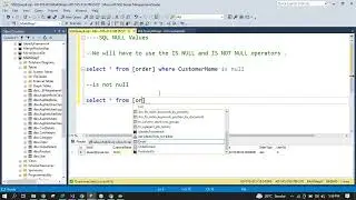 SQL NULL Values IS NULL AND IS NOT NULL